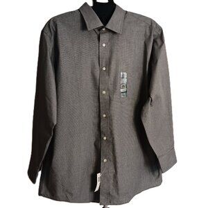 Chaps Men’s Shirt Black/White Check Classic Fit Button Down Size 17.5 32/33 NWT